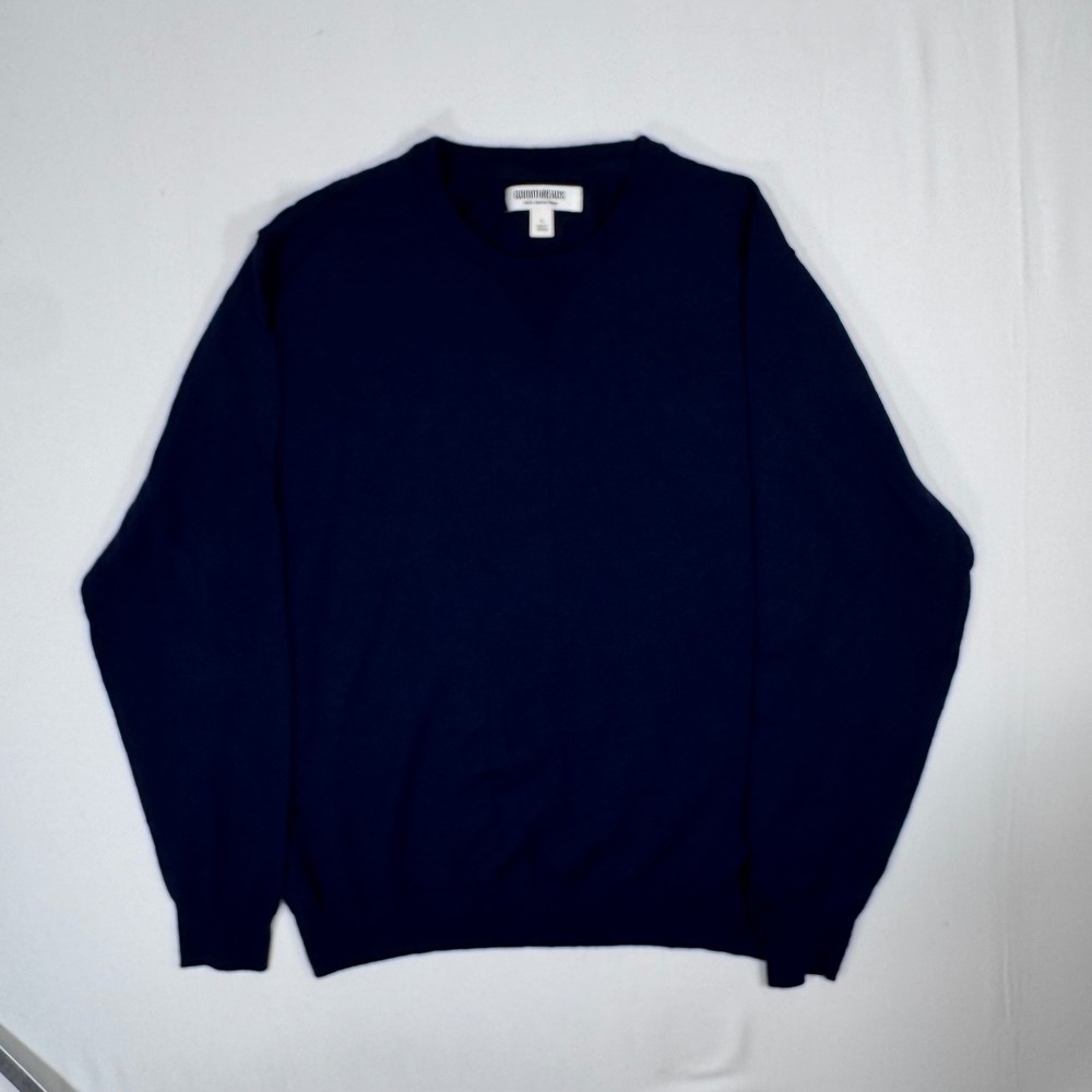 Goodthreads Sweater Crewneck Dark Navy Blue Merino Wool L Large Minimalist Basic